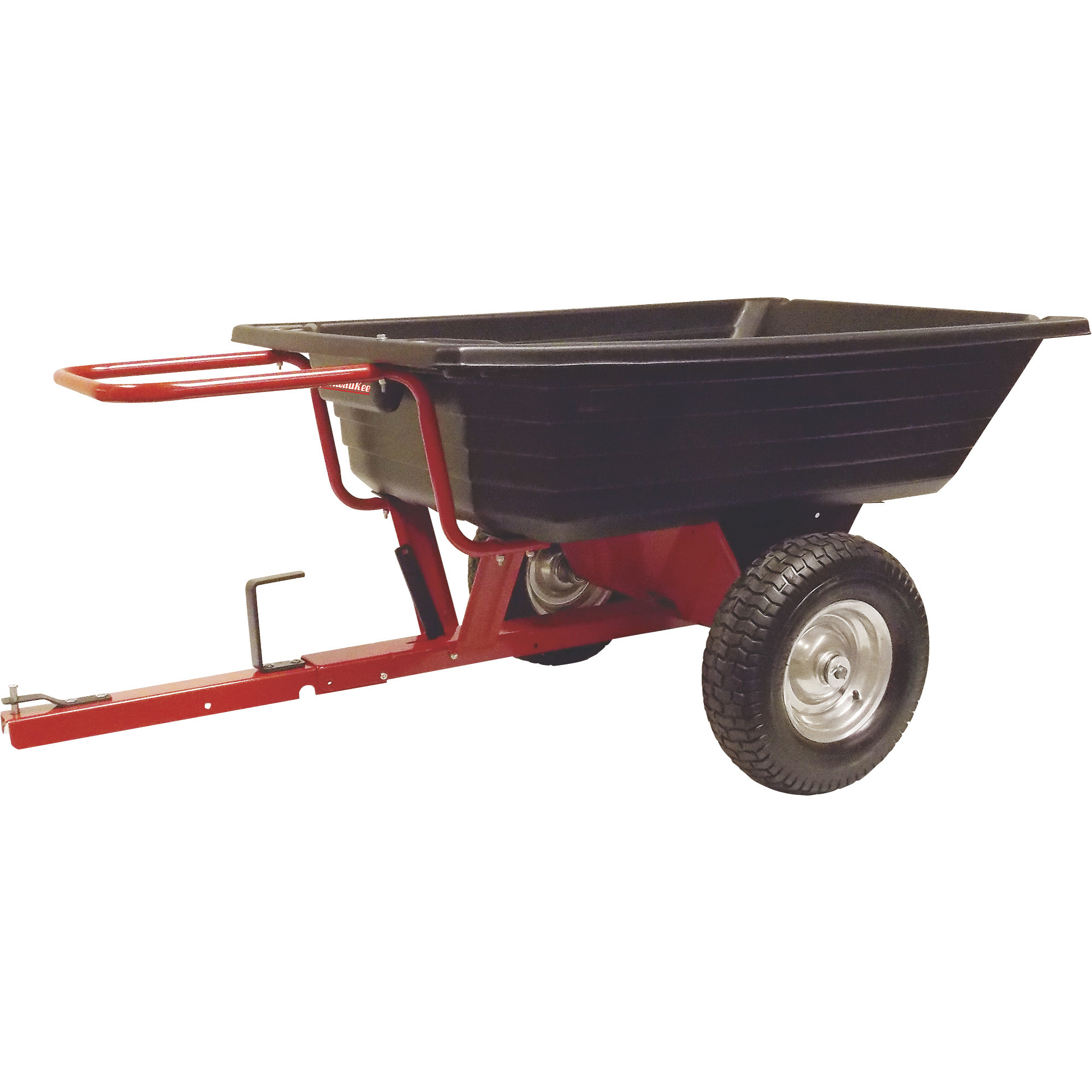 Milwaukee Push/Pull Poly Utility Trailer Dump Cart, 10 cu. ft./800-Lb. Capacity, 65in.L x 34.5in.W x 29.5in.H, Model# LCP1000PRM